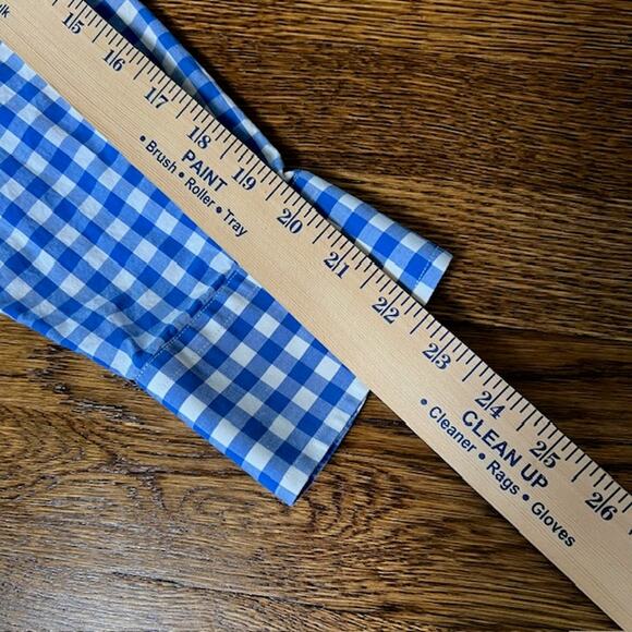 Proper Cloth Light Blue Gingham Dress Shirt Mens S Cotton Preppy Business Casual - Picture 4 of 7